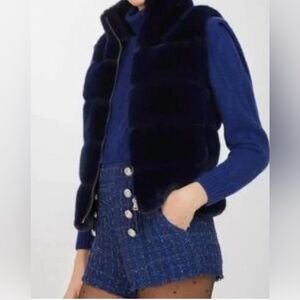 GENERATION LOVE Roxanne Faux Fur & Faux Suede Vest -color Midnight